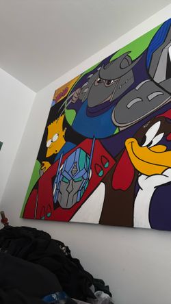 80s art painting canvas