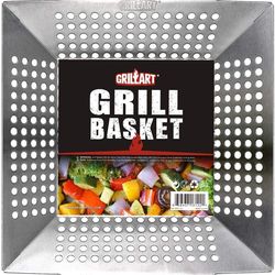 Large Grill Basket for Vegetables & Meat – Heavy Duty Stainless Steel Wok / Pan for Family BBQ