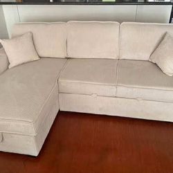 New Sleeper Sectional Couch With Storage And USB 