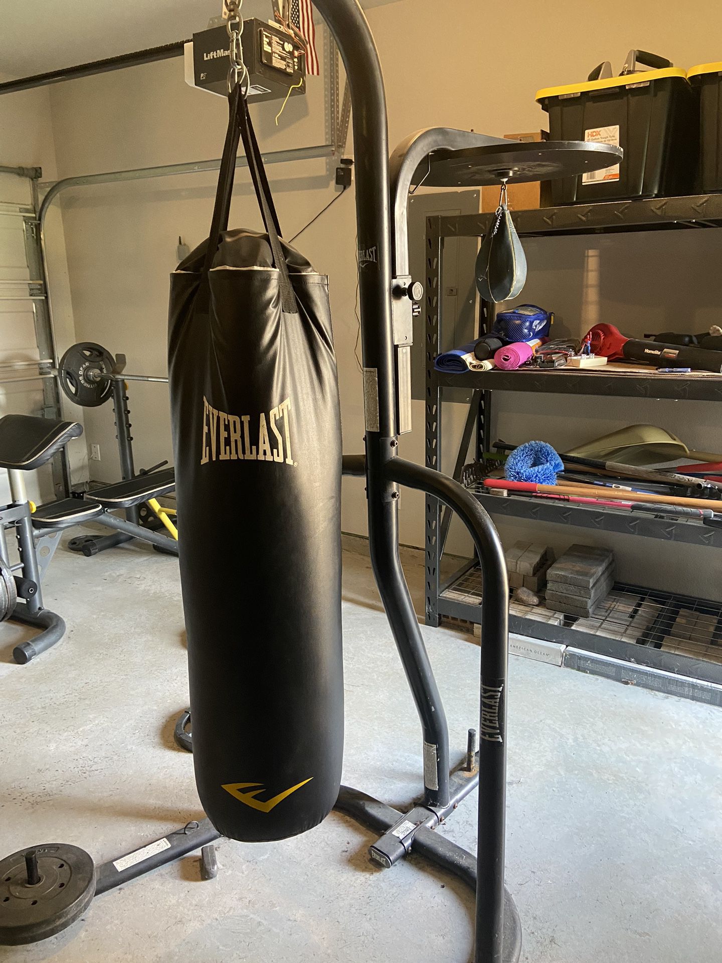 Everlast Boxing Stand, 100 Lb Bag And Speed Bag