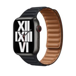 Genuine Apple 45MM Black Leather Magnetic Band