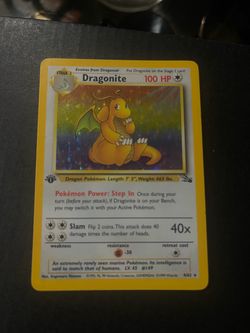 DRAGONITE HOLO 1ST EDITION FOSSIL 1999