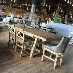 Grey/ Brown 7pc Counter Height Dining Set 