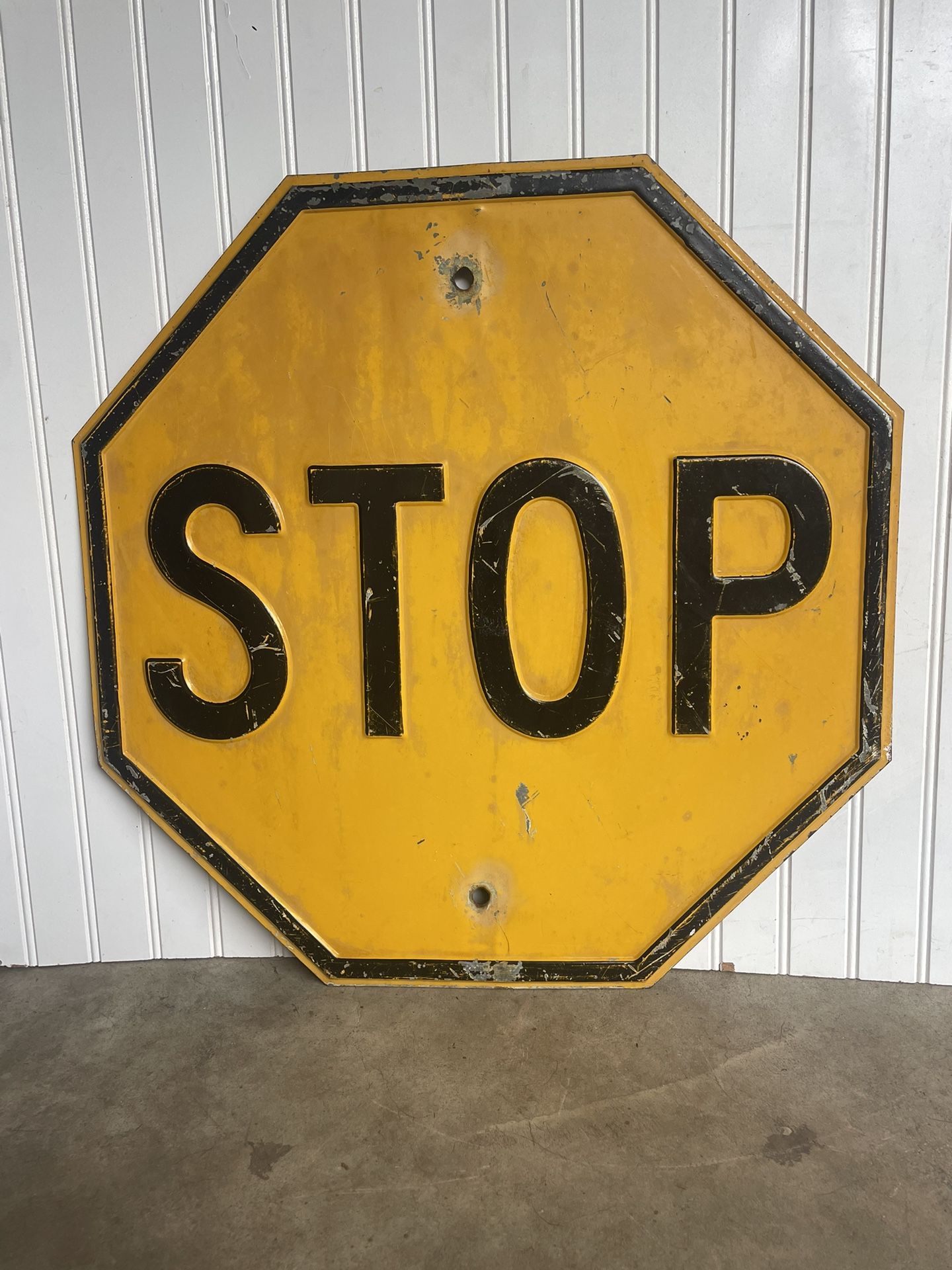 Vintage Yellow Stop Sign