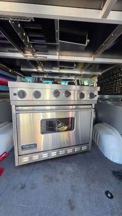 Viking 36”wide Gas Range Stove With Griddle In Stainless Steel