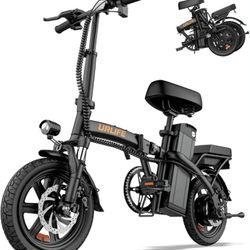 14" Folding Electric Bike for Adults, 500W Motor, 40 Miles | 48V 375Wh Battery