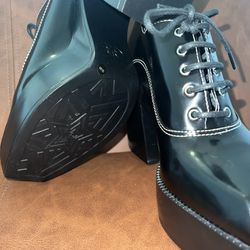 GB Gianni Bini Oxford Platform Black Patent Leather S9.5