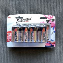 8 Pack Energizer D Alkaline Batteries