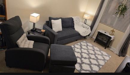 Sectional Couch With  Recliner Chair