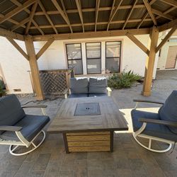 Patio Set With Fire Pit Table