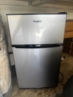 Whirlpool Mini Refrigerator & Freezer (Stainless Steel) - Great Condition