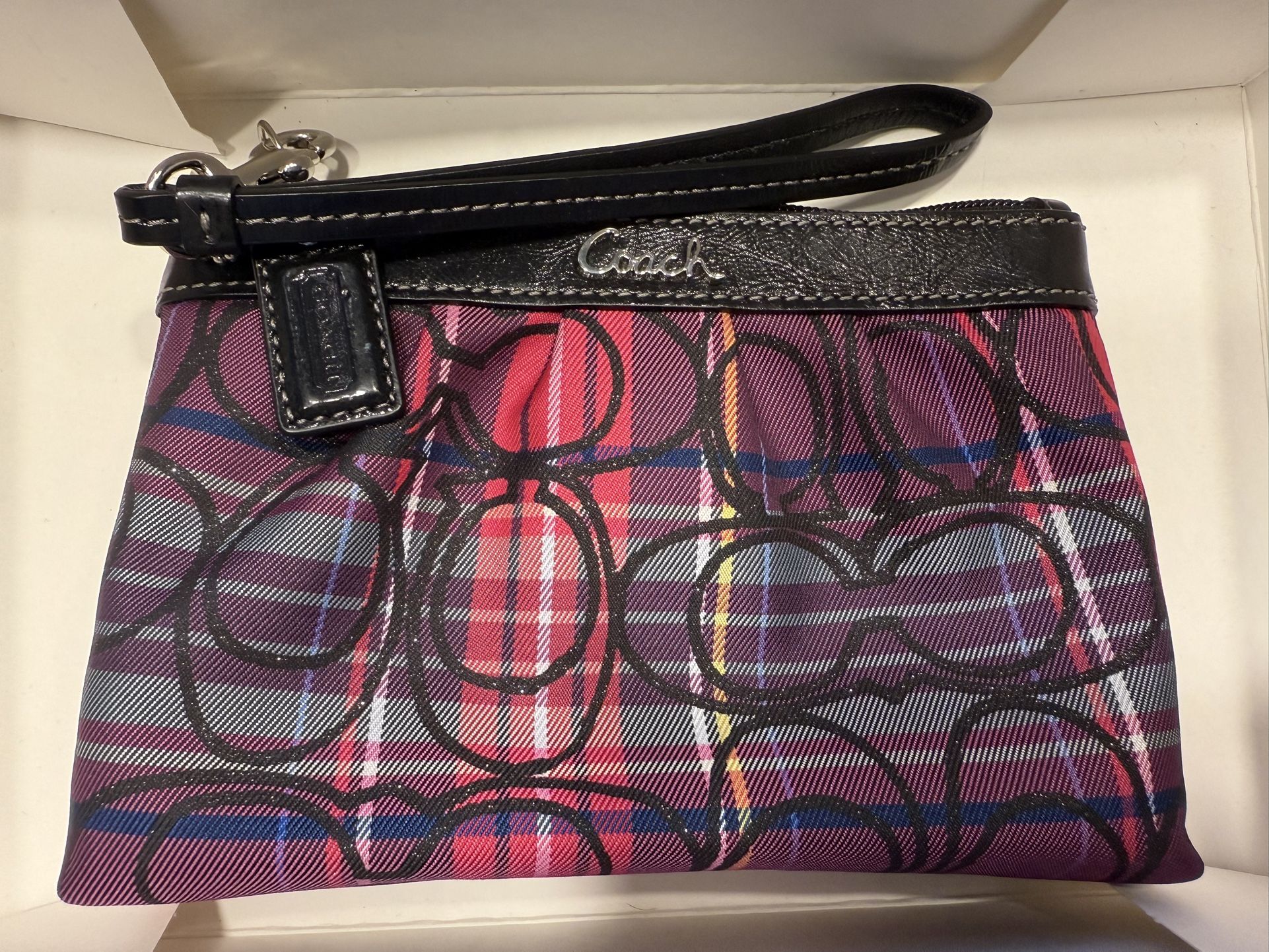 Coach Tartan Plaid Wristlet