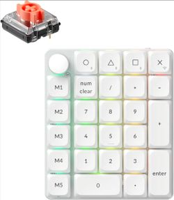 Keychron K0 Max Wireless Mechanical Number Pad – QMK RGB Hot-Swap Silent Red – White – NEW