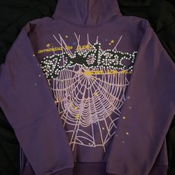 purple spider hoodie with yellow accents  #SP5DER #PURPLE