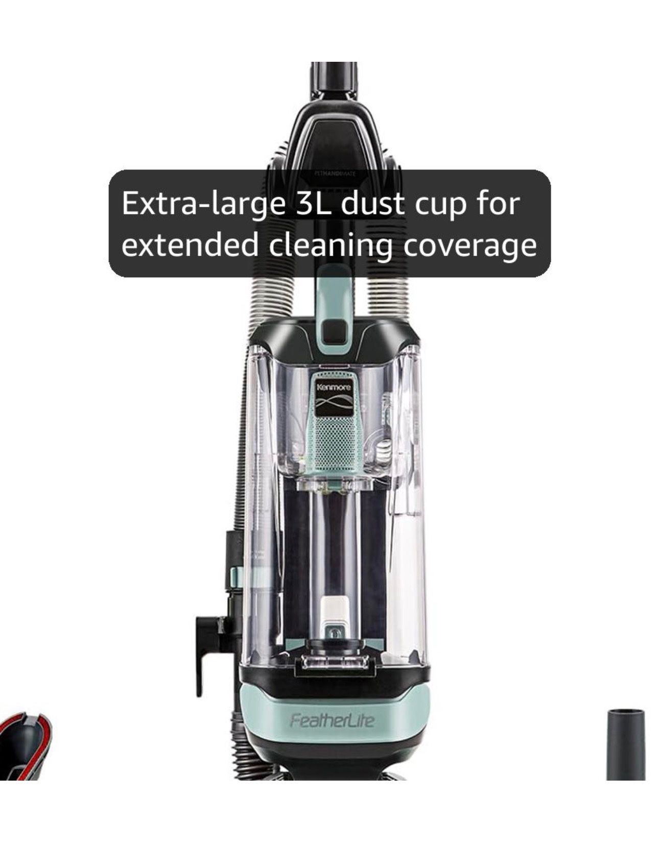 Kenmore DU1275 Featherlite Bagless Upright Vacuum Lightweight Carpet Cleaner with 4 Height Adjustment, Hair Eliminator Brushroll & 2 Cleaning Tools