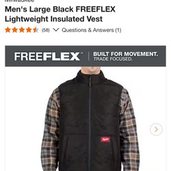 Milwaukee Men's Black FREEFLEX Lightweight Insulated Vest