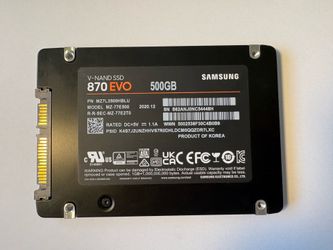 WIPED Samsung 870 EVO 500GB 2.5" SATA SSD MZ-77E500 Solid State Drive [WORKING]