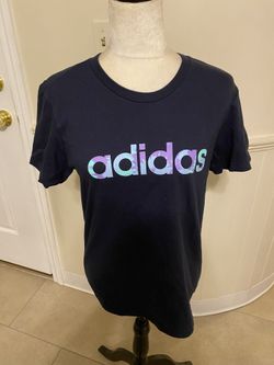 NWT Woman’s Adidas Short Sleeve Tee Shirt With Tie Dye Logo Size Small 