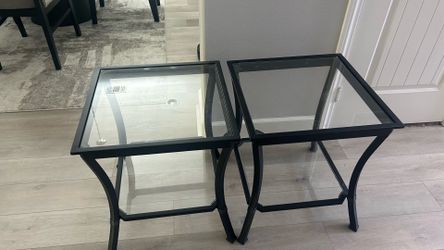 Glass end tables