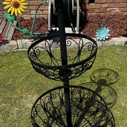 3 Tier Vintage Wrought Iron Plant Stand