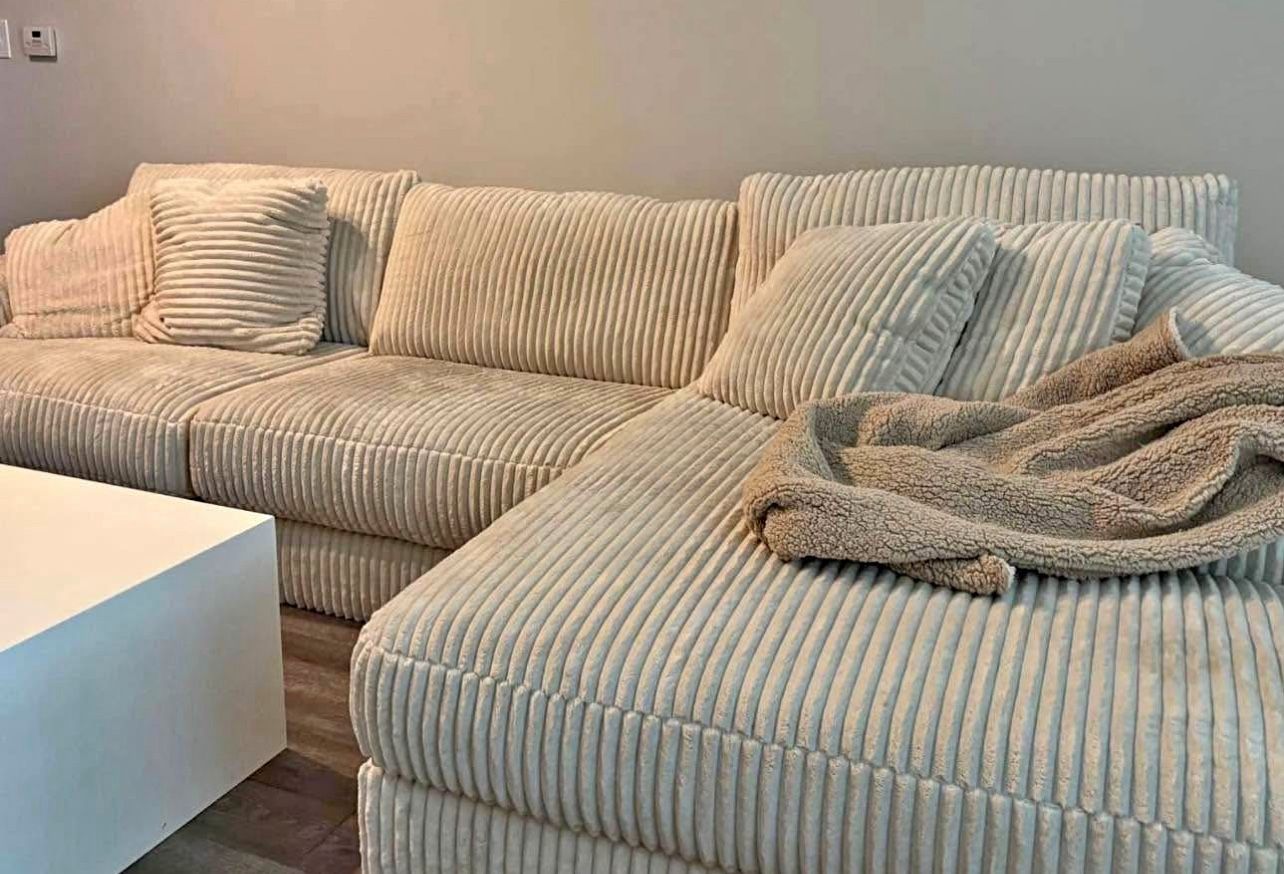Black , Grey Cream 4 Piece Sofa Sectional