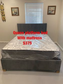 Queen bed with mattress