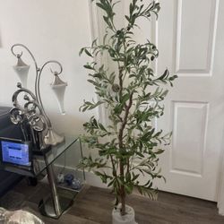Pretty artificial plant 5 ft tall Olive tree comes with Realistic Olives ! Brand New 