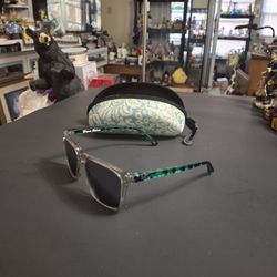 Knockaround Grass Lanes Limited Edition Sunglasses, Silver "Toke" Lenses, Transparent Smoke Front, Emerald-Midnight Tortoise Arms UV 400 Protection