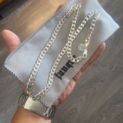 .925 Sterling Silver Flat Cuban Link Chain 24” 