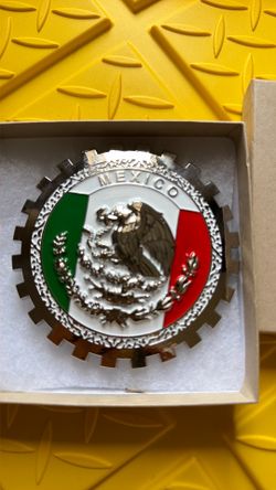 Mexico Eagle gear-shaped chrome grill badge for trucks and cars