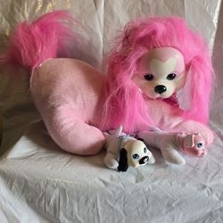 Plush Mom And Puppies Like New 12inches