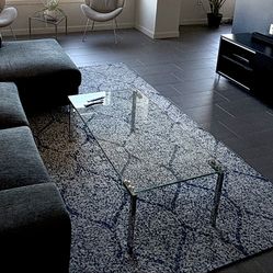 Glass & Aluminum Coffee Table