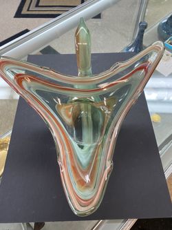 Hand blown Swirled Glass Swans Two Available 