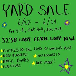 Yard Sale 6/27, 6/28, 6/29