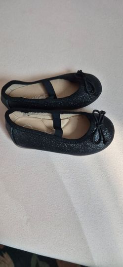 Black sparkle toddler flats