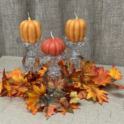 Glass Candle Holders (3)