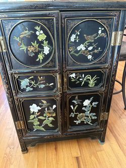 Vintage black lacquer cabinet