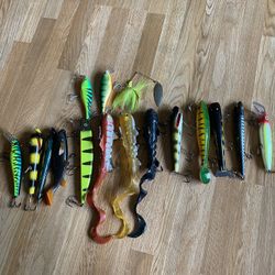 Musky and pike fishing lures from $10 to $30