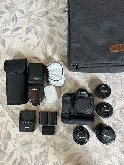 Canon EOS 6D Mark II DSLR Camera with Yongnuo Lens, Canon Lens, Flash and more