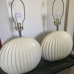 Vintage 80’s Pearlescent Fine Art Lamps/pair