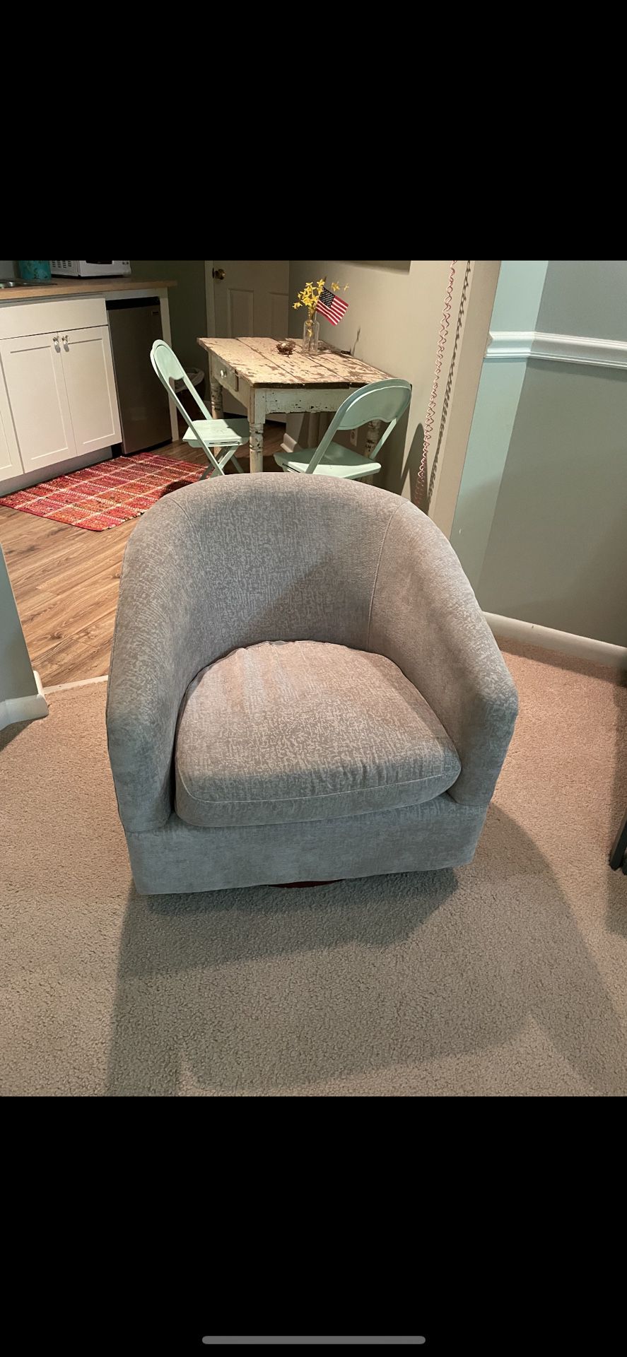 Taupe Cushioned Swivel Chair