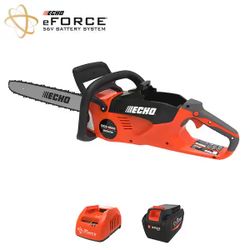 ECHO eFORCE 18 in. 56V Cordless Electric Battery Brushless Rear Handle Chainsaw Kit with 5.0Ah Battery and Charger