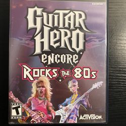 Guitar Hero Encore Rock The 80s With Poster And Manual For PlayStation 2