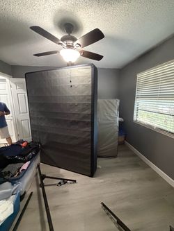Navy Blue Upholstered box spring
