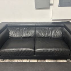 Pair Of Genuine Leather Sofas