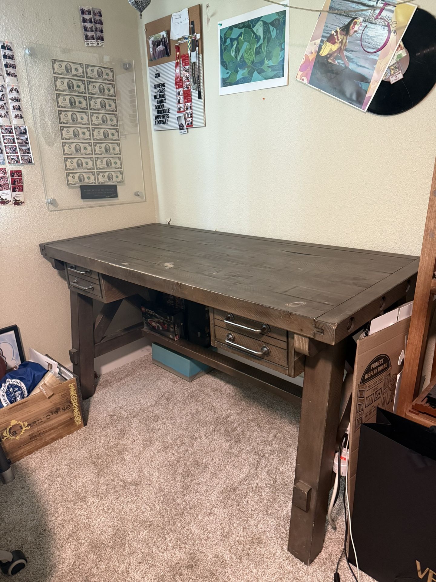Living Spaces 58” Jaxon Desk Gray