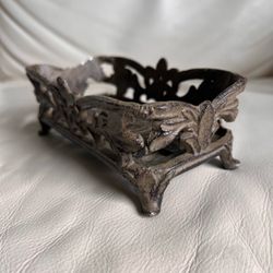 Ornate Decorative Display Holder Antique Finish Embossed Leaf