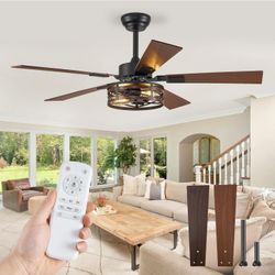 Fanbulous Farmhouse Ceiling Fans with Light, 48 Inch Bedroom Ceiling Fan