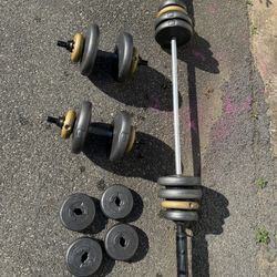 Adjustable Weight Set - Orbatron Dumbbells & Barbell - $120