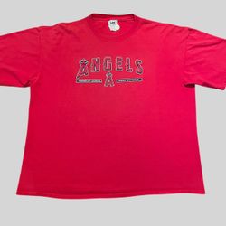 Anaheim Angels Lee Sport West Division vintage MLB baseball red graphic t shirt Size 3XL